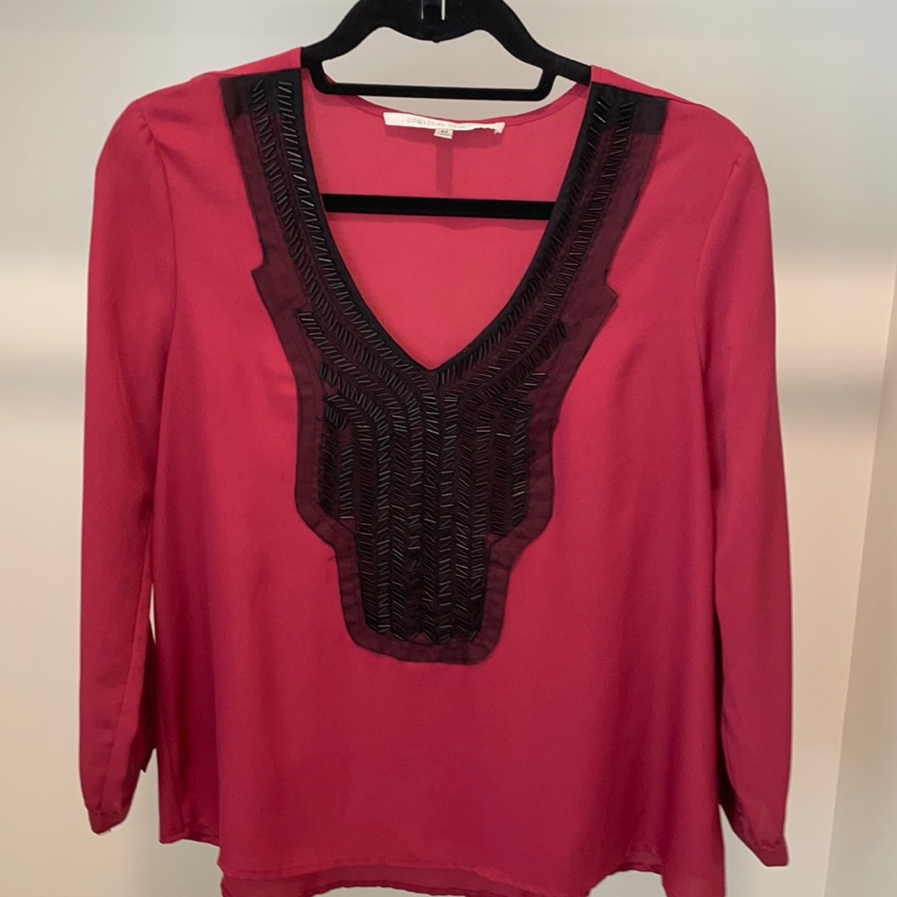 Collective Concepts Pink Beaded Top